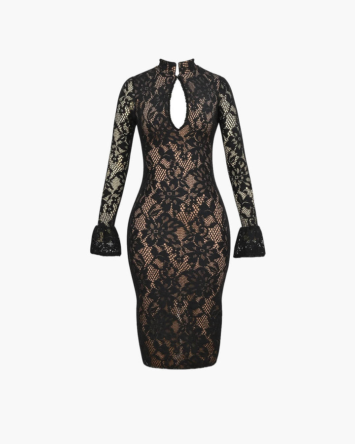 Duttini | Cut-Out Lace Midi Dress