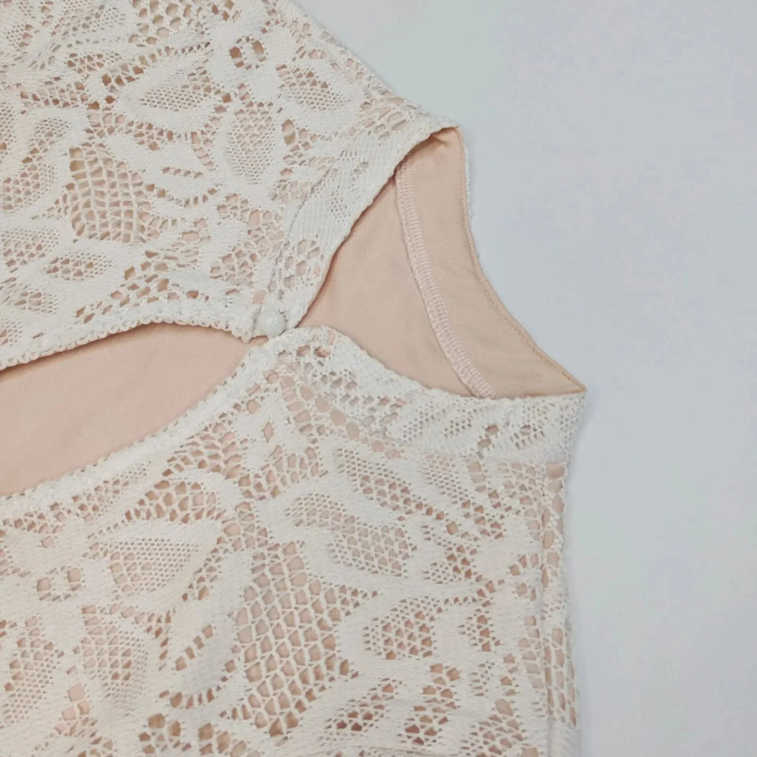 Duttini | Cut-Out Lace Mini Dress, Long Sleeve