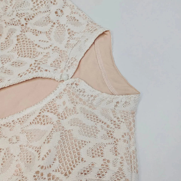 Duttini | Cut-Out Lace Mini Dress, Long Sleeve