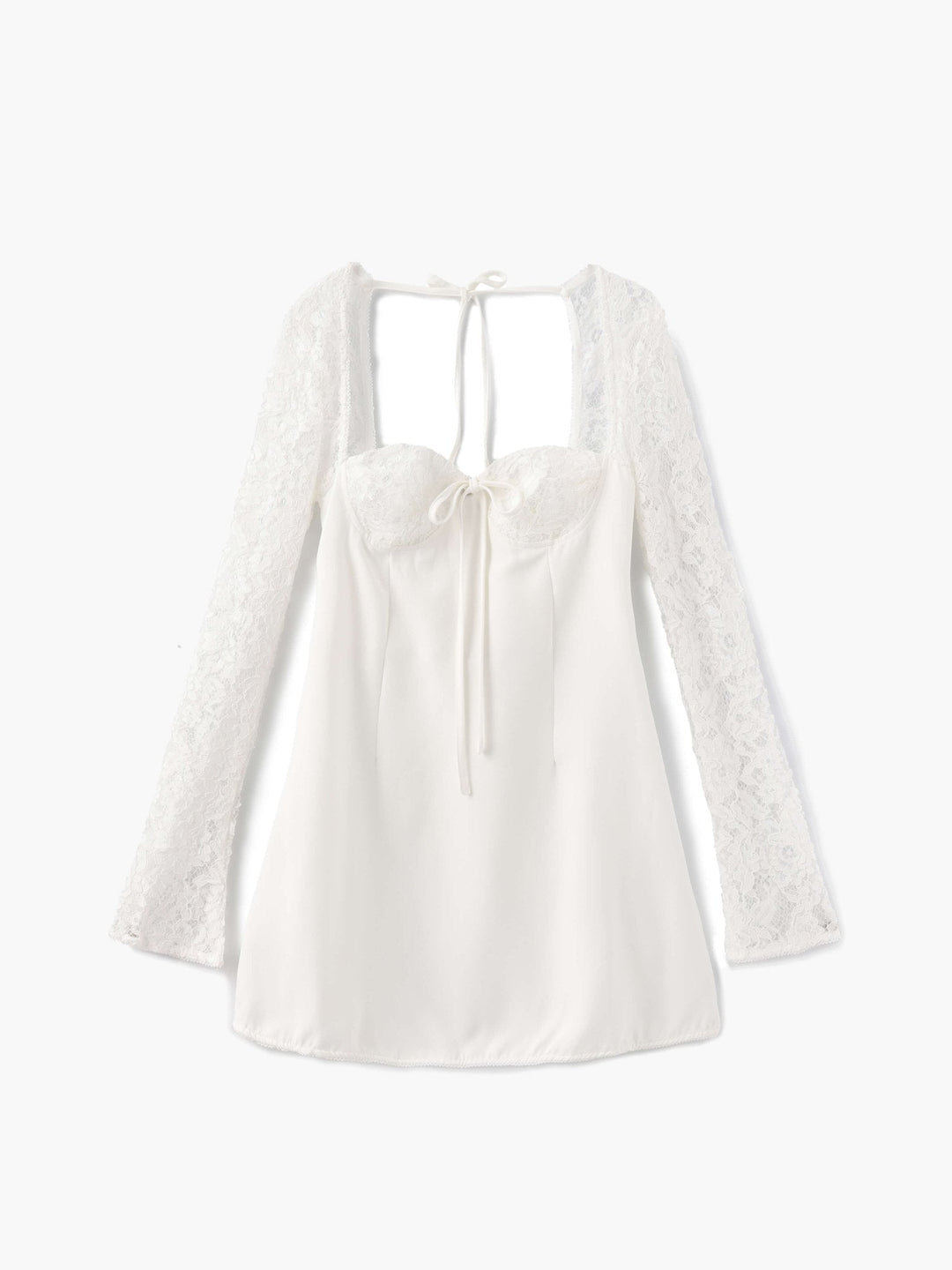 Duttini | Lace-Trim Bodycon Mini Dress – Sweetheart Neckline