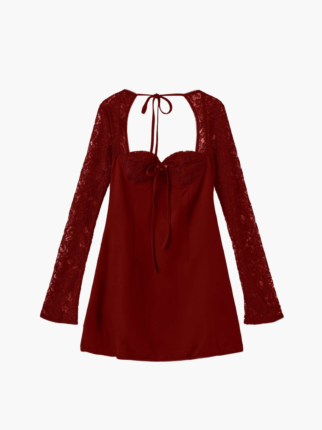 Duttini | Lace-Trim Bodycon Mini Dress – Sweetheart Neckline