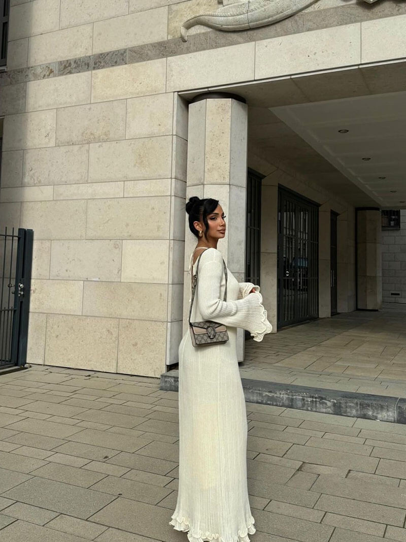 Duttini | Ribbed Linen-Blend Maxi Dress
