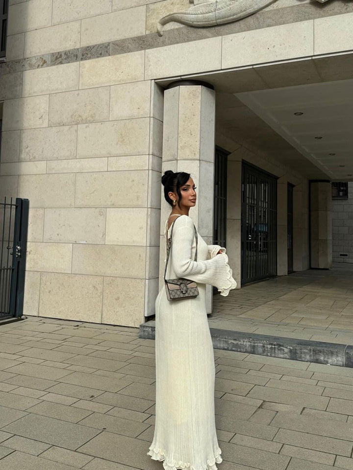 Duttini | Ribbed Linen-Blend Maxi Dress