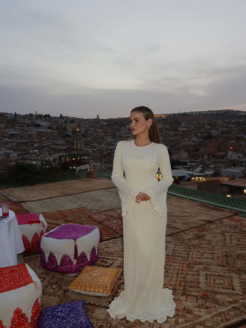 Duttini | Ribbed Linen-Blend Maxi Dress