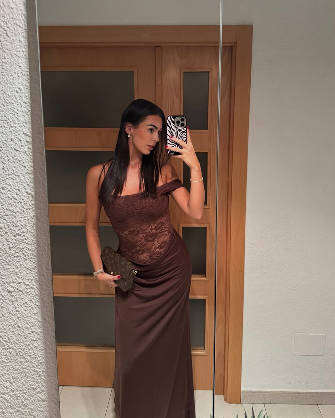 Duttini | One-Shoulder Lace Backless Maxi Dress
