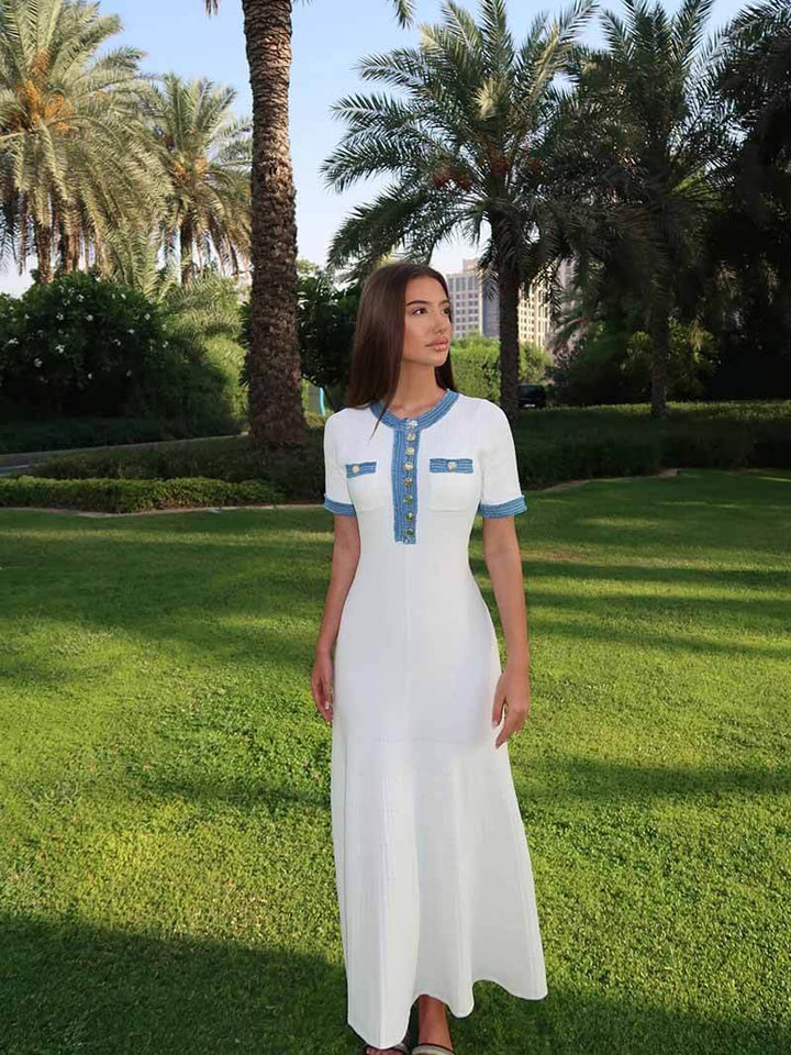 Duttini | Button-Front Knit Maxi Dress