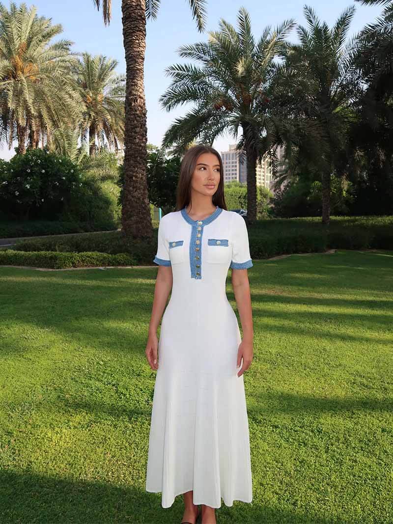 Duttini | Button-Front Knit Maxi Dress