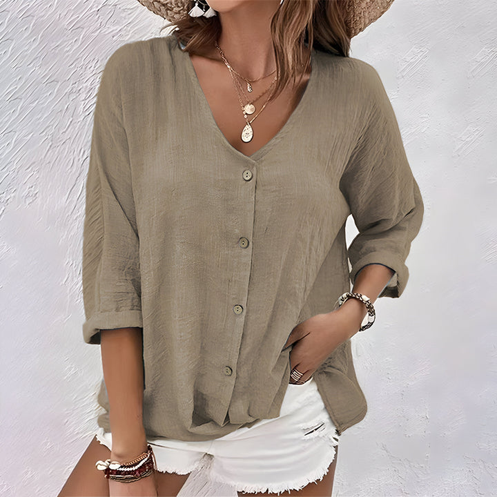 Duttini | Elegant Relaxed Button-Up Blouse for a Polished Look