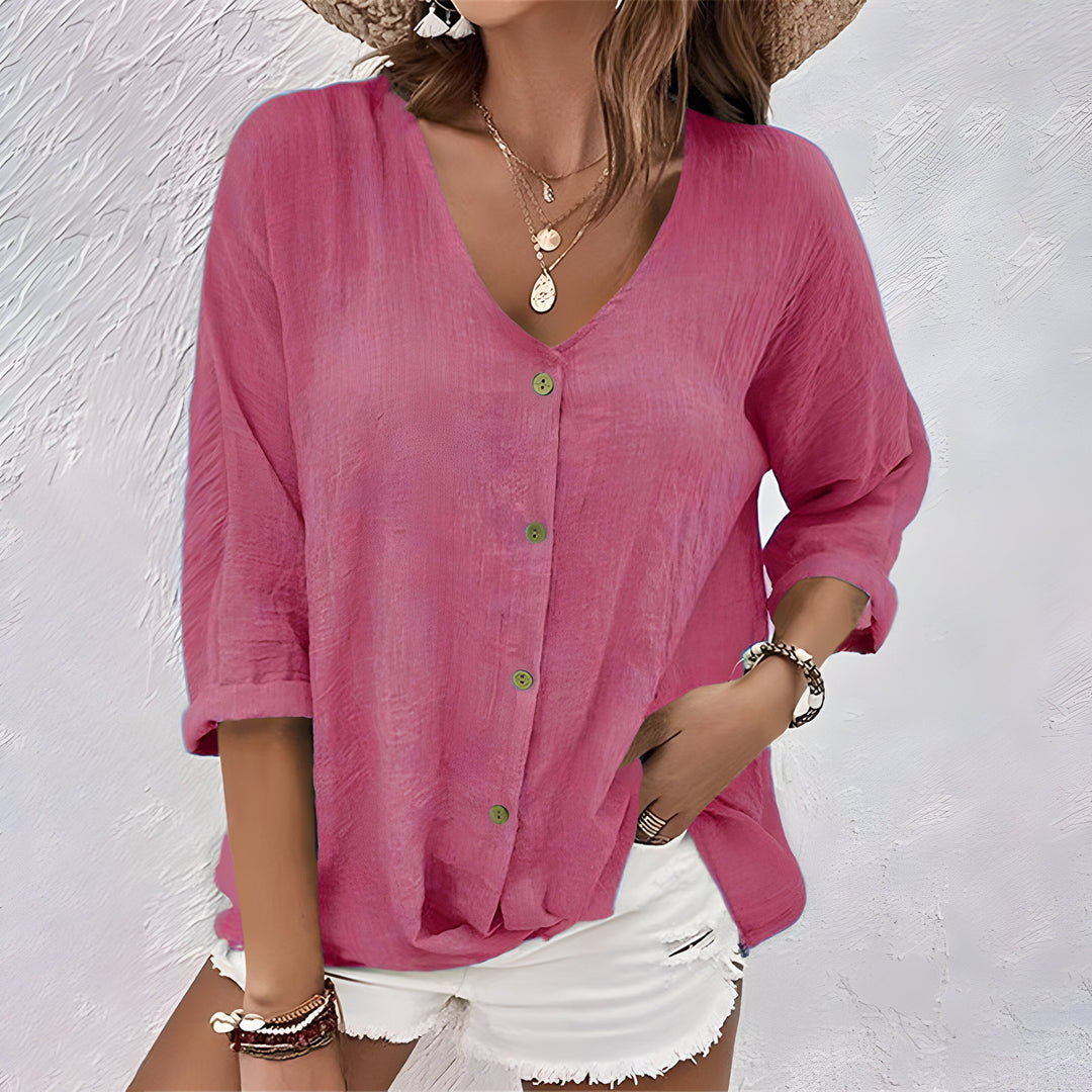 Duttini | Elegant Relaxed Button-Up Blouse for a Polished Look