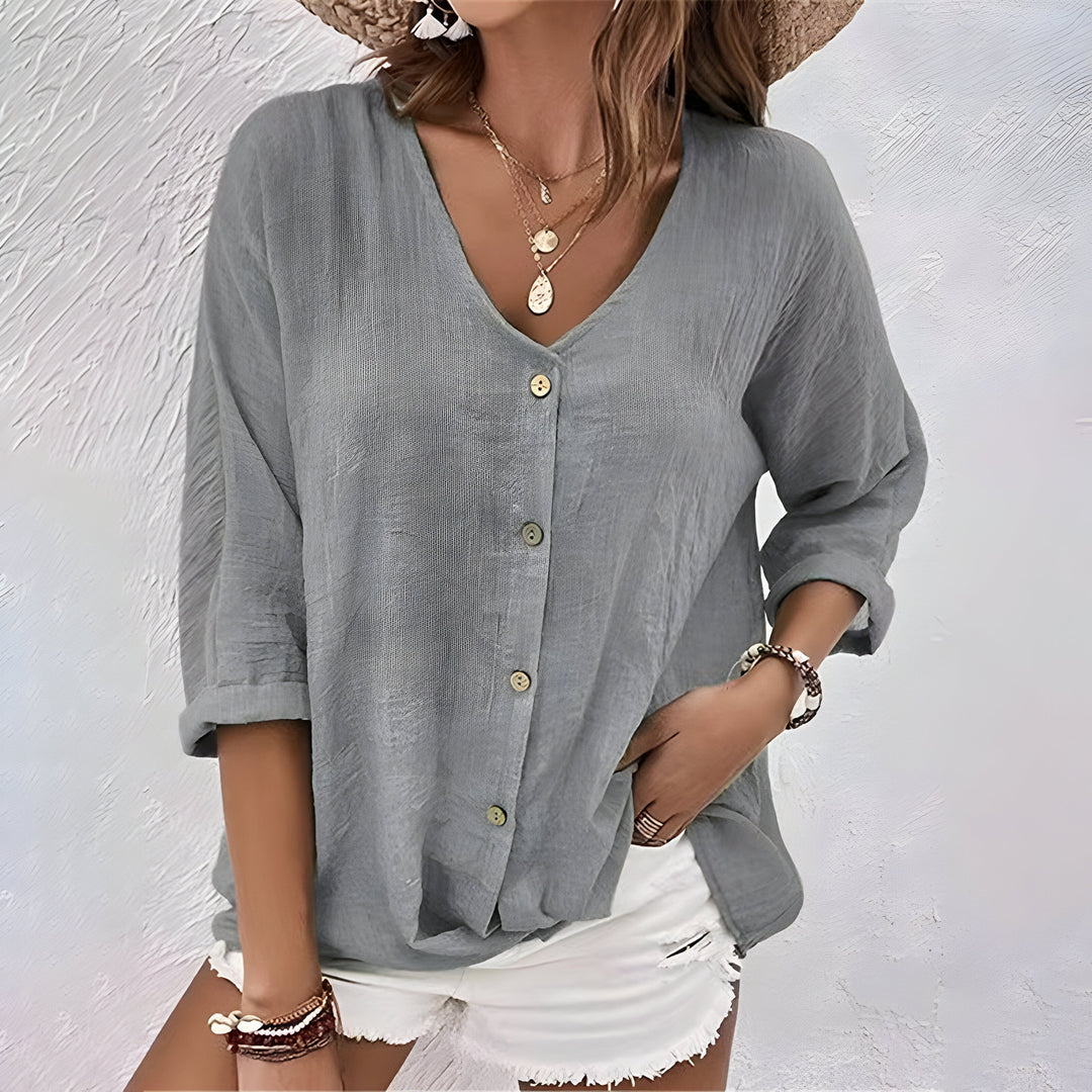 Duttini | Elegant Relaxed Button-Up Blouse for a Polished Look