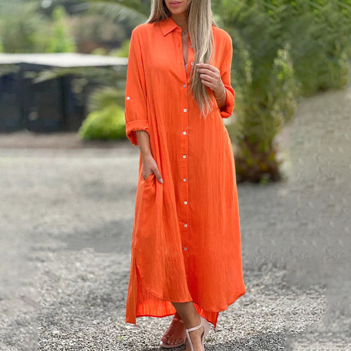 Duttini | Casual Button-Down Maxi Shirt Dress for a Polished Look
