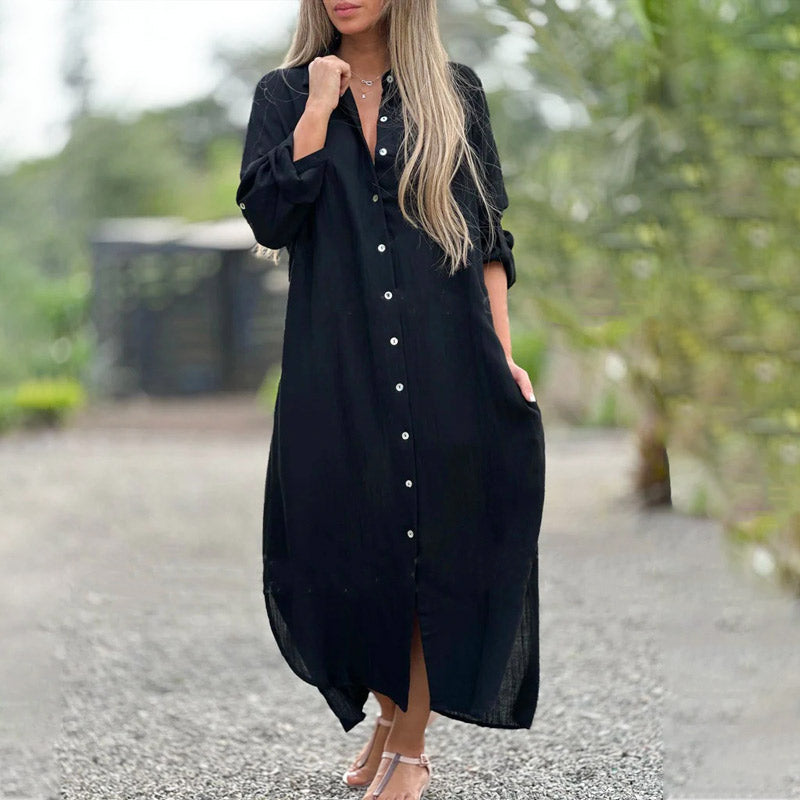 Duttini | Casual Button-Down Maxi Shirt Dress for a Polished Look