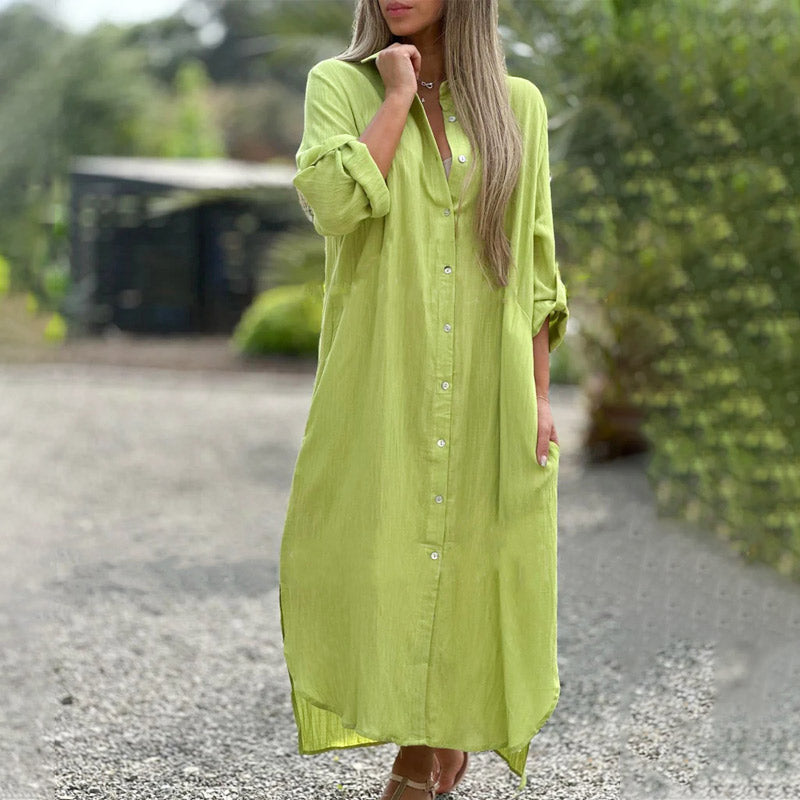 Duttini | Casual Button-Down Maxi Shirt Dress for a Polished Look