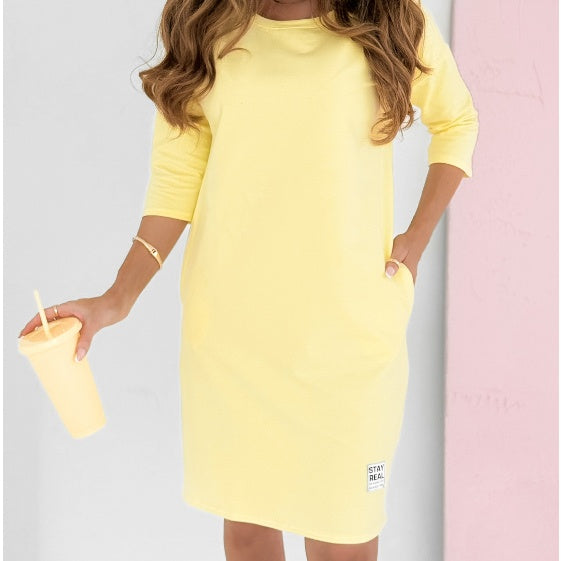 Duttini | Casual Sweatshirt Dress 3/4 Sleeve Mini Dress