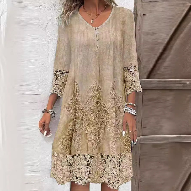Duttini | Effortless Floral Midi Dress for Effortless Elegance