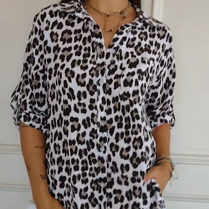 Duttini | Stylish Leopard Print Blouse for a Polished Look