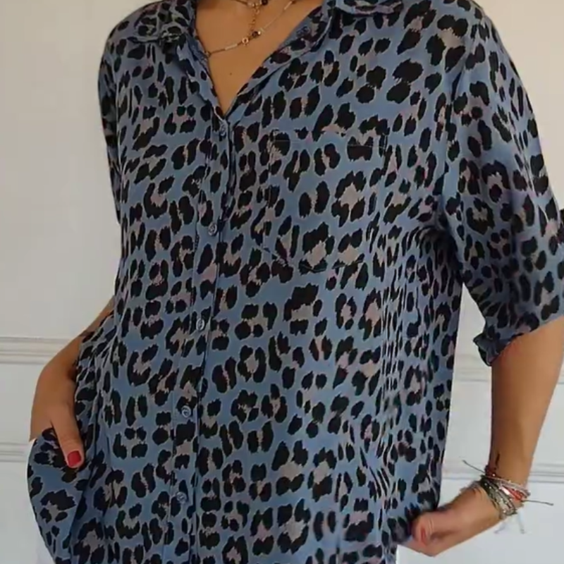 Duttini | Stylish Leopard Print Blouse for a Polished Look