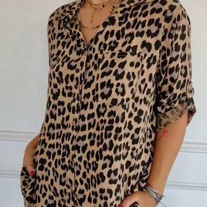 Duttini | Stylish Leopard Print Blouse for a Polished Look
