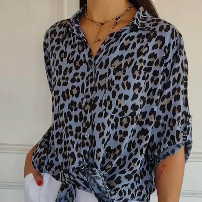 Duttini | Stylish Leopard Print Blouse for a Polished Look