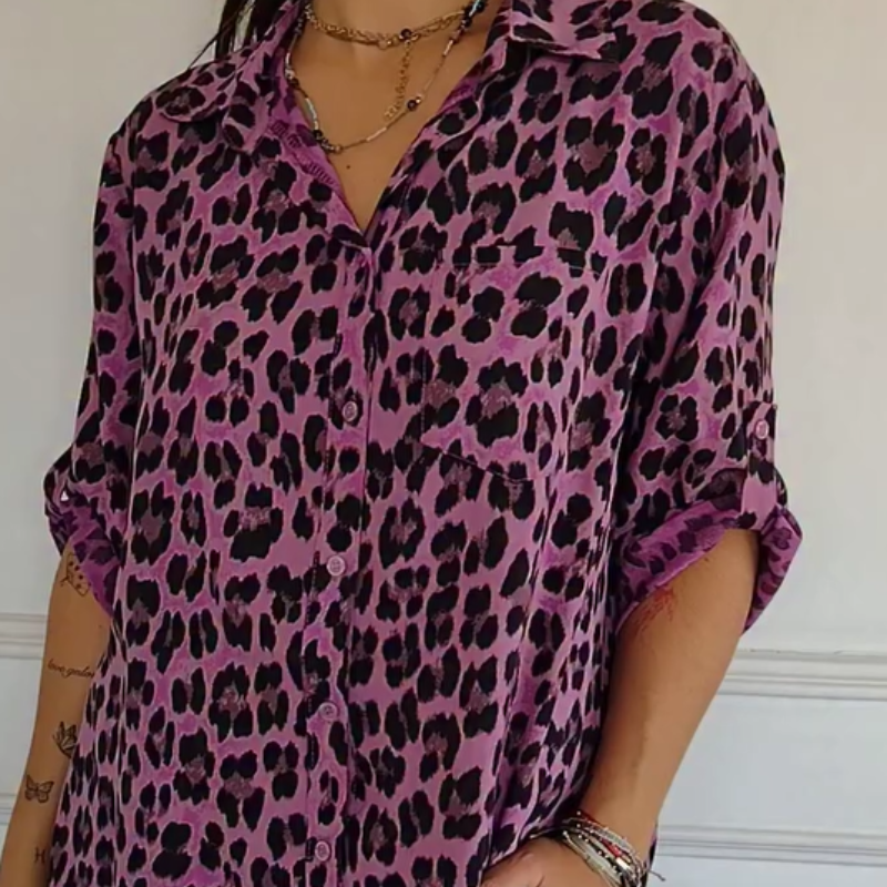 Duttini | Stylish Leopard Print Blouse for a Polished Look