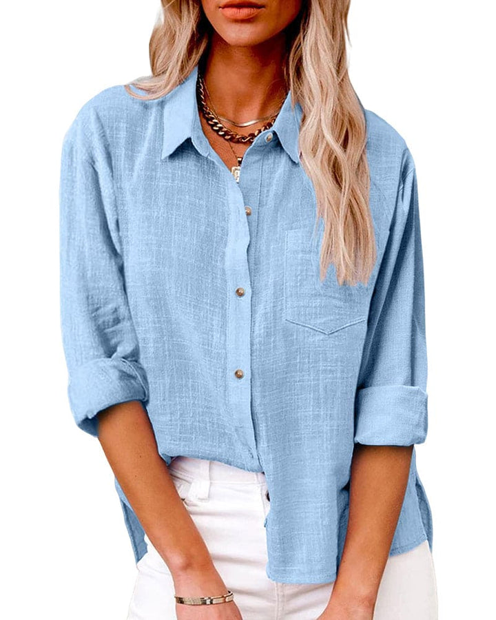 Duttini | Graceful Collared Long Sleeve Button Up Shirt