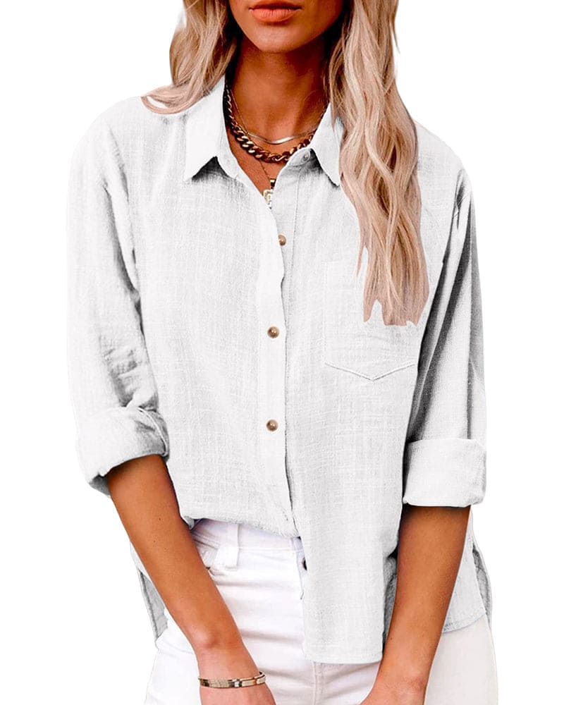 Duttini | Graceful Collared Long Sleeve Button Up Shirt