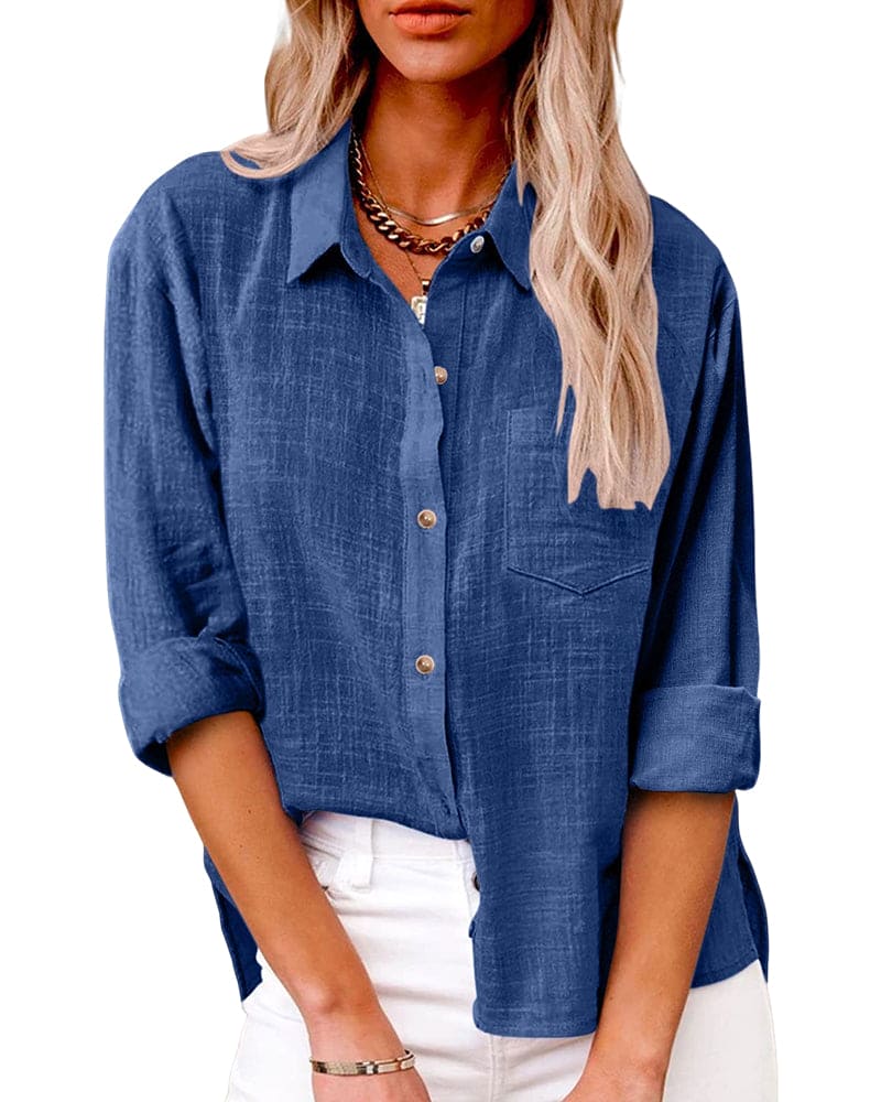 Duttini | Graceful Collared Long Sleeve Button Up Shirt