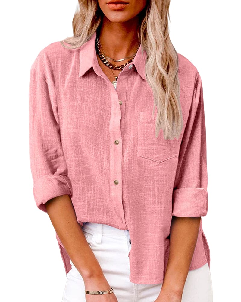 Duttini | Graceful Collared Long Sleeve Button Up Shirt