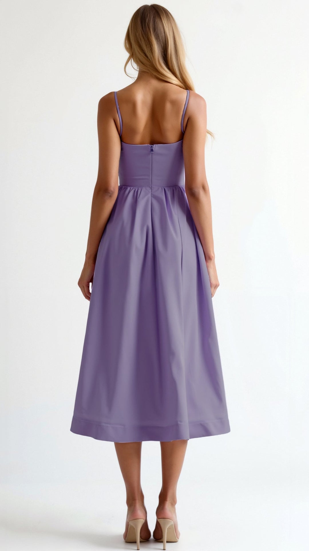 Duttini | Strappy Midi Dress, Fitted Bodice, Flowing Skirt