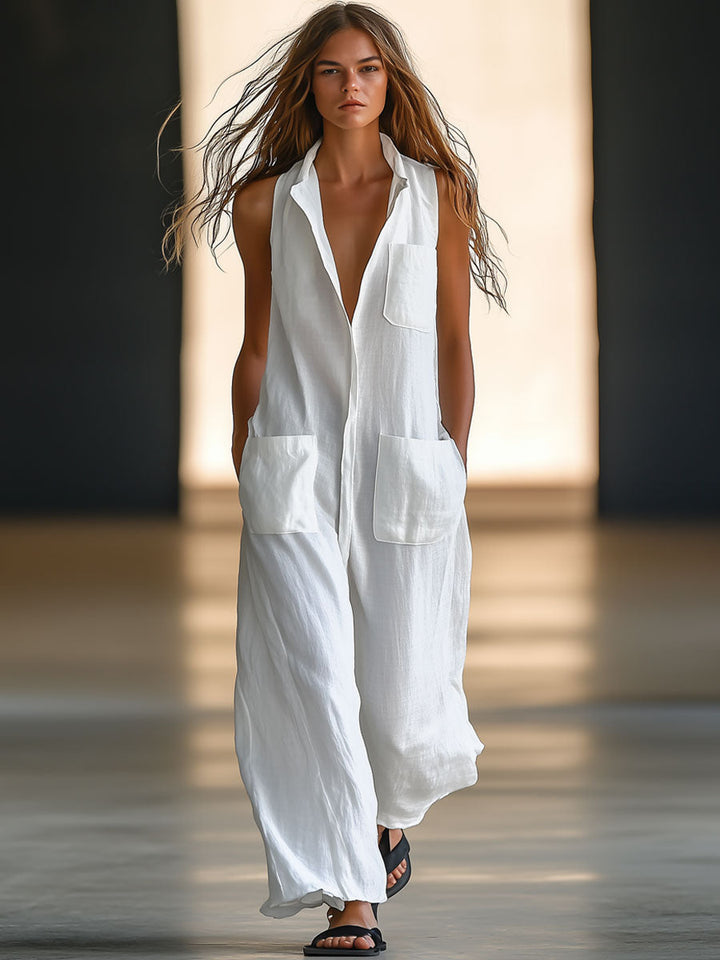 Duttini | Timeless Sleeveless Wide Leg Jumpsuit Made to Turn Heads