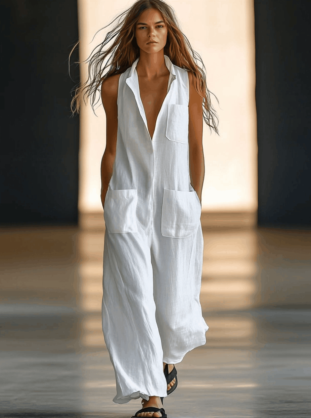 Duttini | Timeless Sleeveless Wide Leg Jumpsuit Made to Turn Heads