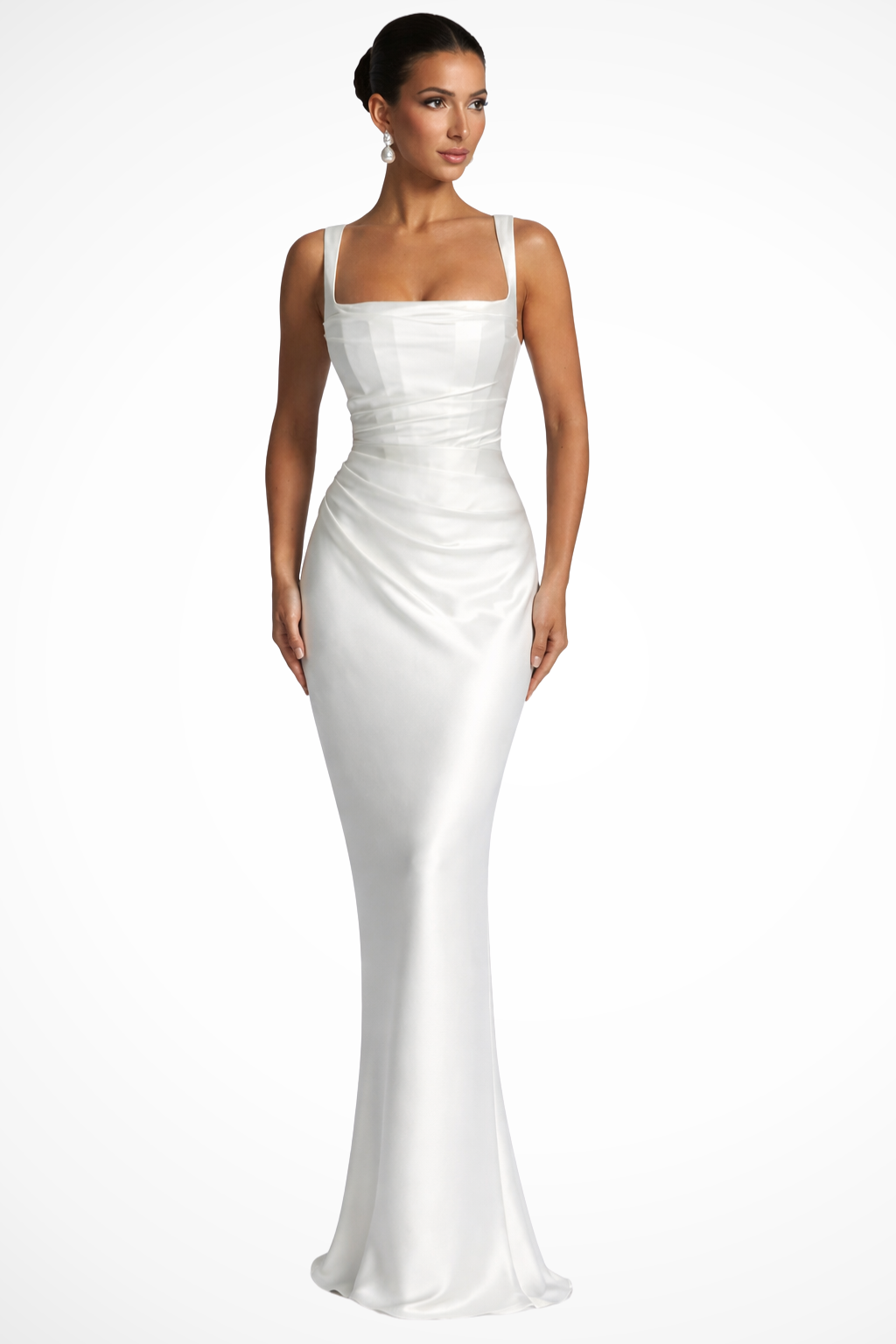 Duttini | Refined Square Neck Evening Maxi Dress with Graceful Drape
