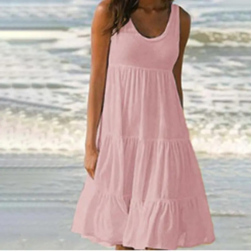 Duttini | Flowing Solid Bodycon Dress With Open Back with Graceful Drape