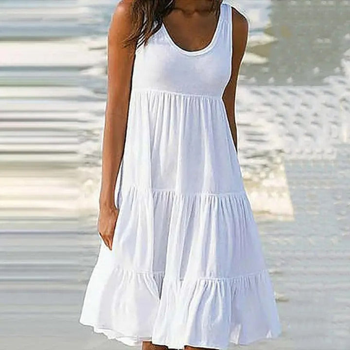 Duttini | Flowing Solid Bodycon Dress With Open Back with Graceful Drape