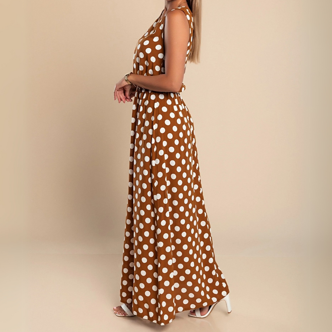Duttini | Chic Polka Dot Maxi Dress in a Flattering Cut