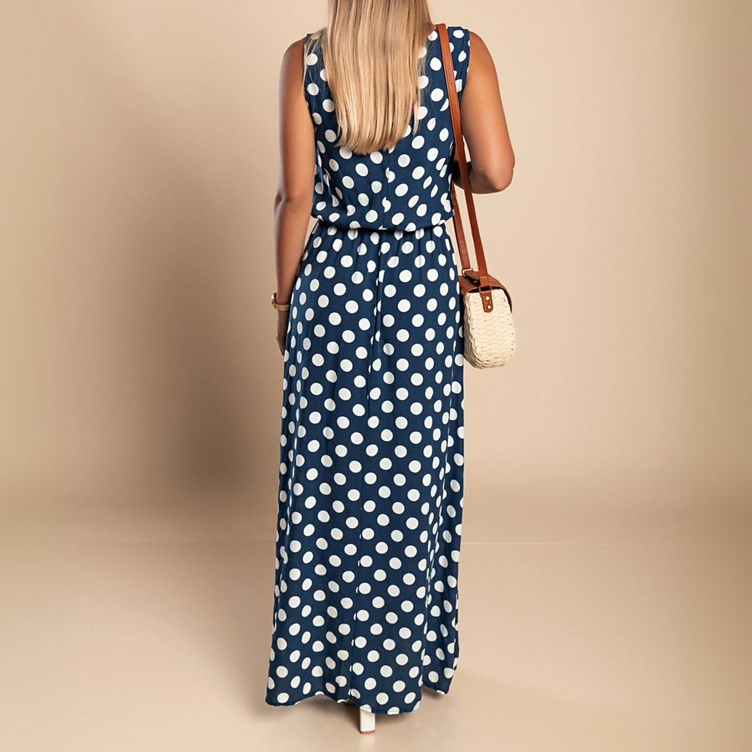Duttini | Chic Polka Dot Maxi Dress in a Flattering Cut