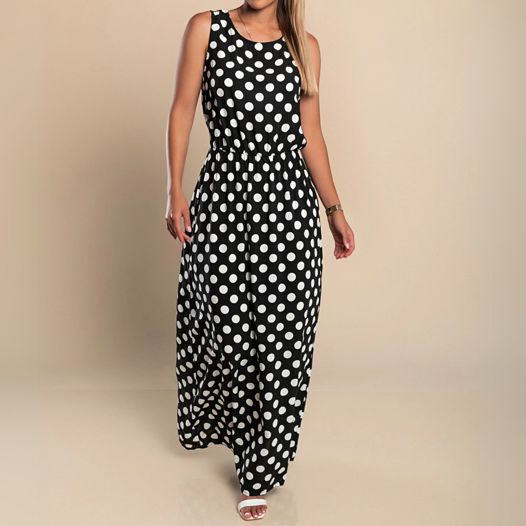 Duttini | Chic Polka Dot Maxi Dress in a Flattering Cut