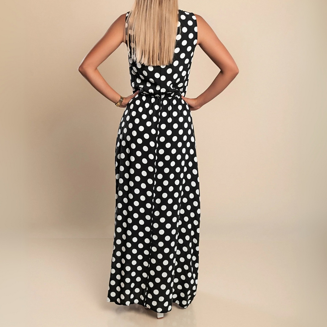 Duttini | Chic Polka Dot Maxi Dress in a Flattering Cut