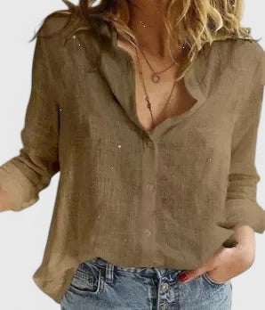 Duttini | Elegant Floral V-Neck Long Sleeve Blouse in a Flattering Cut