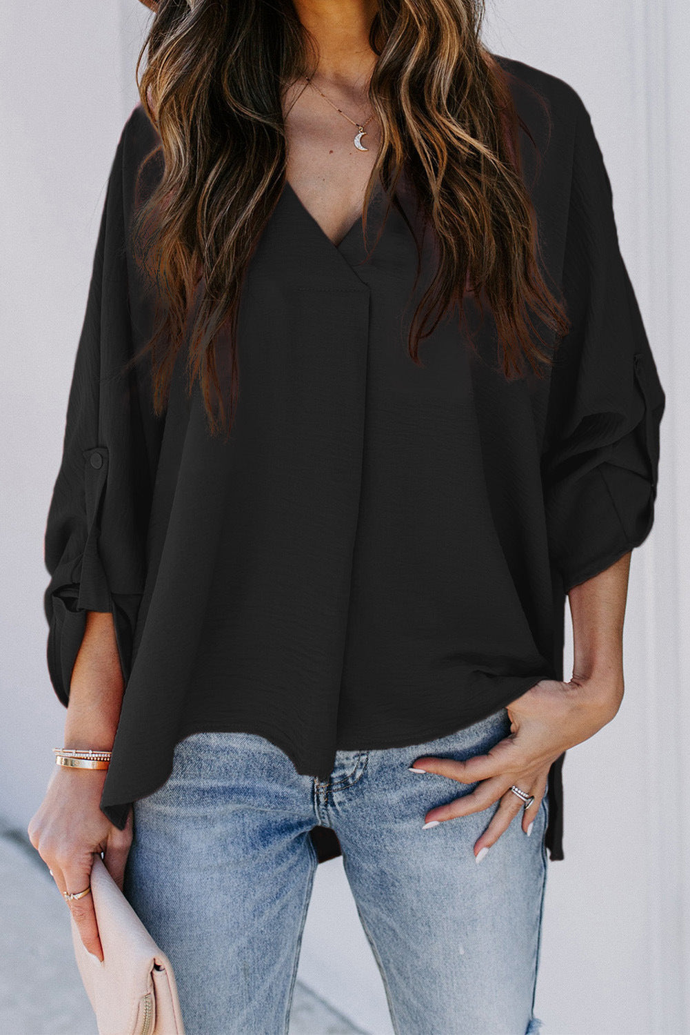 Duttini | Chic V-Neck Long Sleeve Blouse Made to Turn Heads