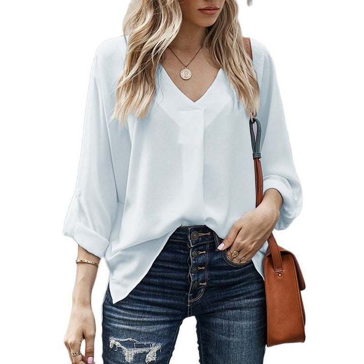 Duttini | Chic V-Neck Long Sleeve Blouse Made to Turn Heads