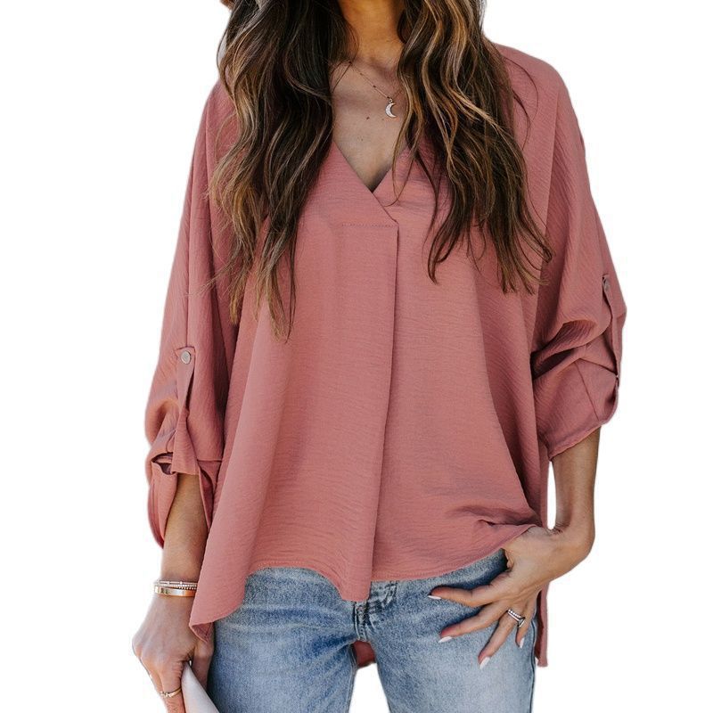 Duttini | Chic V-Neck Long Sleeve Blouse Made to Turn Heads