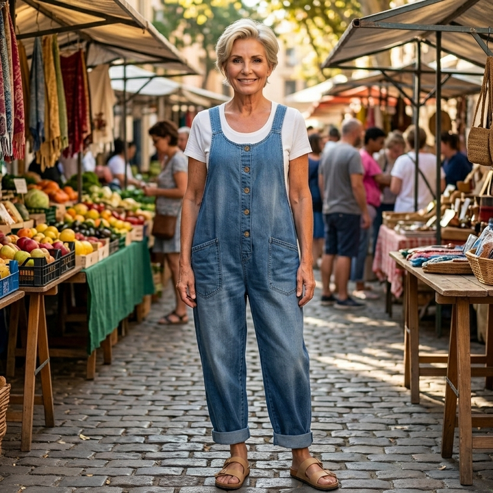 Duttini | Sophisticated Wide Leg Button Front Overalls
