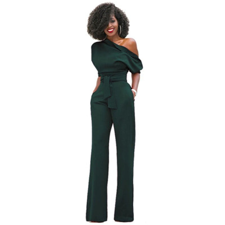 Duttini | Sophisticated Off Shoulder Wide Leg Jumpsuit Belted Formal