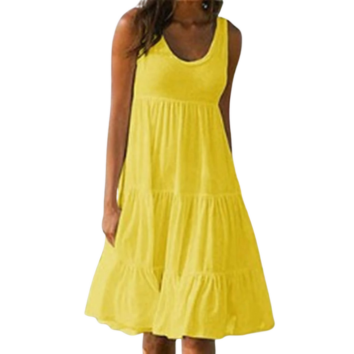 Duttini | Flowing Sleeveless Tiered Midi Dress Boho Summer