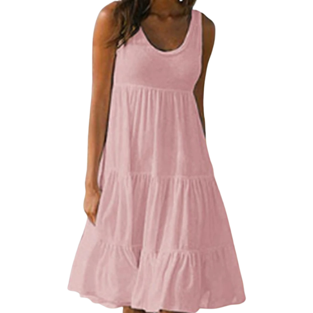 Duttini | Flowing Sleeveless Tiered Midi Dress Boho Summer