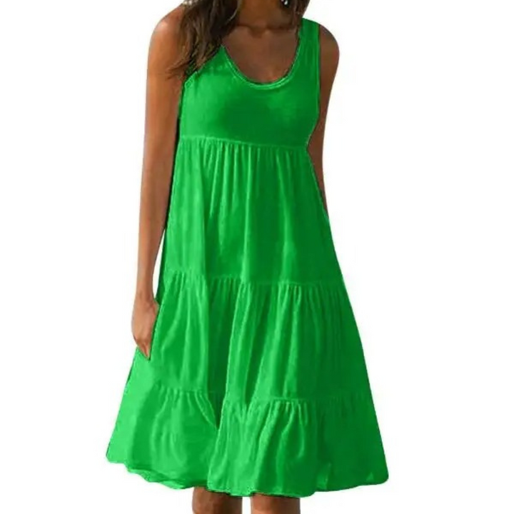 Duttini | Flowing Sleeveless Tiered Midi Dress Boho Summer