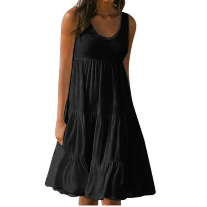Duttini | Flowing Sleeveless Tiered Midi Dress Boho Summer