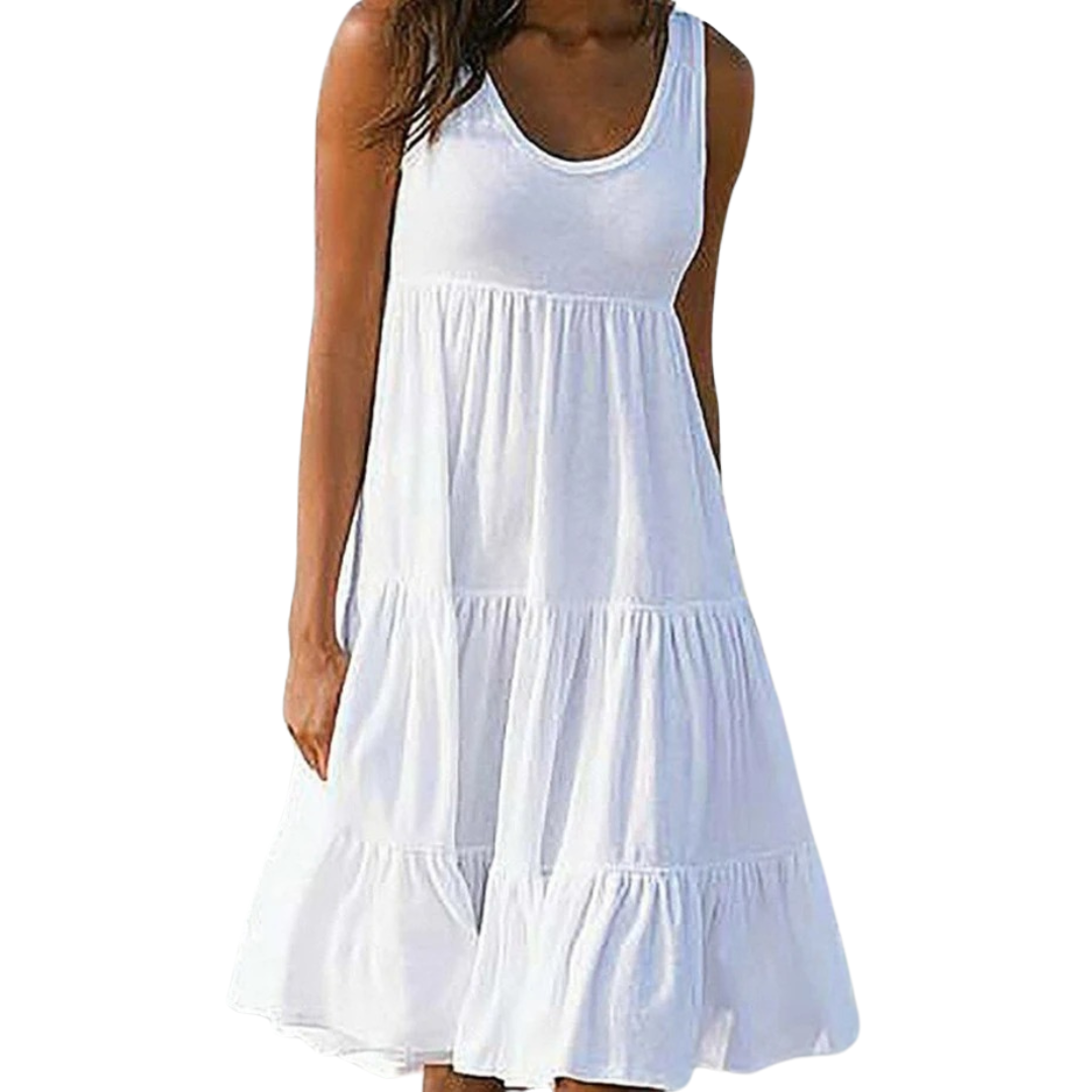 Duttini | Flowing Sleeveless Tiered Midi Dress Boho Summer