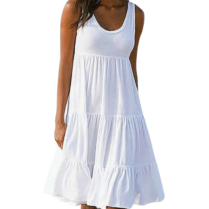 Duttini | Flowing Sleeveless Tiered Midi Dress Boho Summer